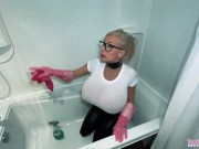 Bondage & Wet T-Shirt for my Stepmom in Bathtub! 2/16