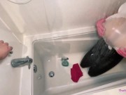 Bondage & Wet T-Shirt for my Stepmom in Bathtub! 5/16