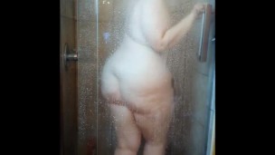BBW steamy shower tease 