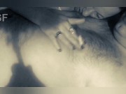 He smokes a cigarette and licks his lover's nipples 8/16