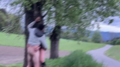 Running Milf fucked stranger Outdoor in the Wood