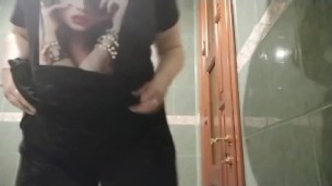 In Public toilet big moomy naked