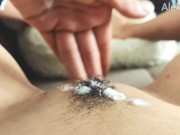  Masturbates Hairy Wet Pussy pov closeup