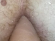 Pegging hubby deep with 12" strap on 14/16