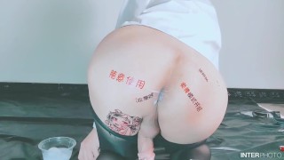 无缝黑丝产卵（硅胶球）流出浓厚白浆（润滑油） 上- RedTube