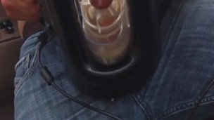 Loud moaning big cumshot with fleshlight Quickshot 
