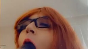 BBW TS swallowing bad dragon toy 