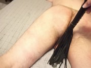 Femdom Mistress whips slaves ass and balls 13/16