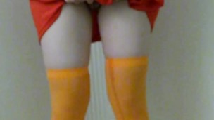 Velma Dinkley has an accident in her stockings