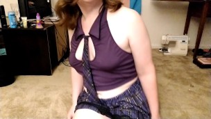 Trans Schoolgirl Showing Off