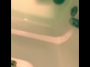 PISSING IN THE BATHTUB AND ON THE FLOOR PEE HUGE DICK DADDY REVAN