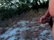 Chubby Dad Bod Solo in the Woods – Big Slow Motion Cumshot Finish