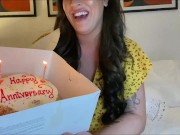 Leanne Crow is playing wine bottle on her enormous boobs 7/16