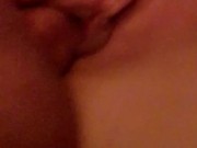 Fucking on top of cuckold hubby, gets rewarded creampie 12/16