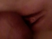 Fucking on top of cuckold hubby, gets rewarded creampie 14/16