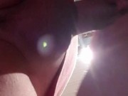 Fucking on top of cuckold hubby, gets rewarded creampie 4/16