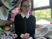 Roleplay: Religious School Girl Smokes and Shows You Her Strange Dildo - Izzy Hellbourne 3/16