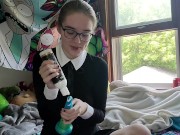 Roleplay: Religious School Girl Smokes and Shows You Her Strange Dildo - Izzy Hellbourne 7/16