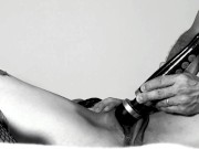 Tied up fucked hard - pussy torture, squirt, fisting, rough fuck, and big load onto her pussy 8/16