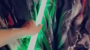 tgirl licks sucks and fucks lightsaber