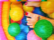 Ball pool feet play