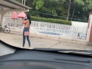 Best friend accepts challenge to go out with her vibrator on the street 5/16