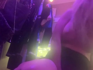 hot blonde masturbates in closet at party and rubs wet pussy so hot