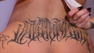 Blonde girl makes herself cum