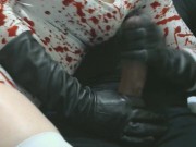 smoking wife white red dress in leather gloves makes me happy 13/16