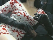 smoking wife white red dress in leather gloves makes me happy 7/16