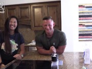 Hot Asian Teen Fucks A Muscle Daddy Like A Pro! 1/16