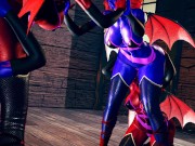 Red VS Blue Succubus lesbian Foursome 10/16