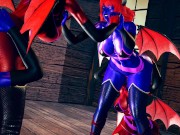 Red VS Blue Succubus lesbian Foursome 15/16
