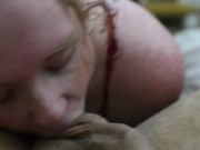 Ginger Girlfriend Sucks Cock And Balls For Amazing Cumshot! 7/16