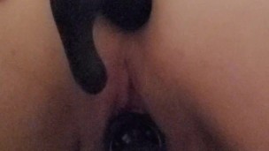 using two toys at once my vibrator and anal toy and i cum so hard.