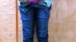 Japanese Twink Boy Jerks Off in Tight Jeans