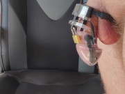 Crazy eletcro orgasm in a cock cage 11/16