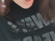 Masturbating on a friend in a public toilet, peeking at her through the door 10/16