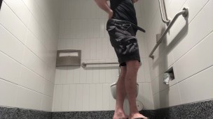 PUBLIC BATHROOM MASTURBATION ALMOST CAUGHT