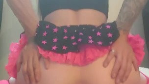 Tiny young tight wet pussy riding big dick sexy moaning slut