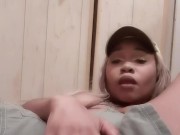 Creamy Pussy dildo play(Jean shorts) 4/16