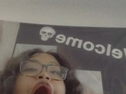 Titty fuck sample  and sucking dildo