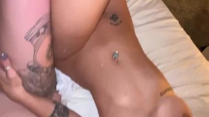 hippie hottie Indica Flower and BFF take a BIG LOAD