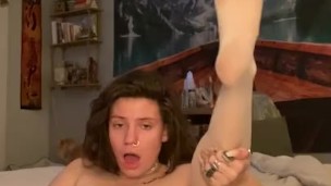 Indica Flower fingers her tight pussy in lingerie 