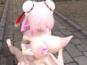 Hot girls has fun bouncing her giant boobs with her big pointy nipples 2/16