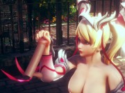 3D HENTAI OVERWATCH mercy jerking off your cock 3/16
