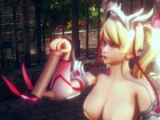 3D HENTAI OVERWATCH mercy jerking off your cock 4/16