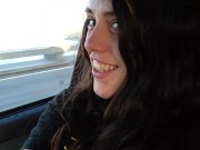 PinkMoonLust Public Flashes Tiniest Tits Small A Cup Breast Cute Pink Nipple Passenger Seat Car Ride 16/16