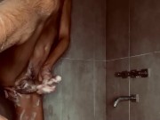 Young man masturbates until he ends up in the shower 9/16