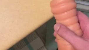 Fucking and cumming on Sasha grey pocket pussy 